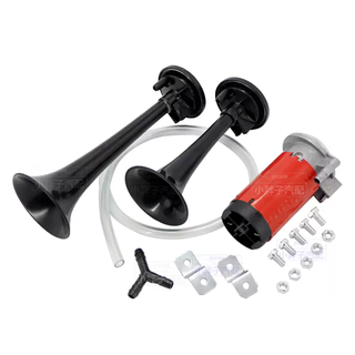 Yusenyi five lions super loud air horn waterproof warning car motorcycle electric vehicle 12v24v modified high-pitched police whistle 24v five lions air horn (set) with relay universal + double horn