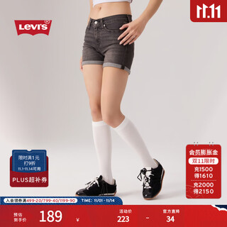 Levi's levi's women's slim straight simple american retro fashion casual smoke gray denim shorts smoke gray 28