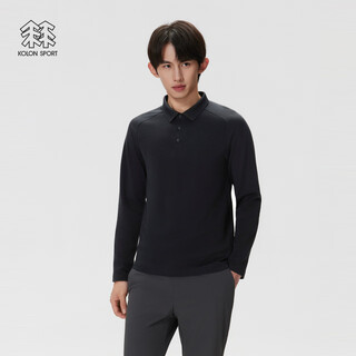 Kolon sport/kolon outdoor casual clothing men's wool polo business commuting inner wear lhpt5wt821-bk black xl 180/100a