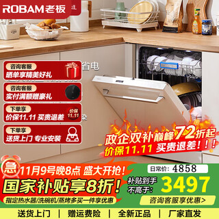 Boss f80x dishwasher independent embedded dual-purpose 15 sets large-capacity skyland dishwasher decontamination all-in-one machine nine-arm three-prong spray first-level energy efficiency f80x white 15+1 set 15 sets three-prong spray washing