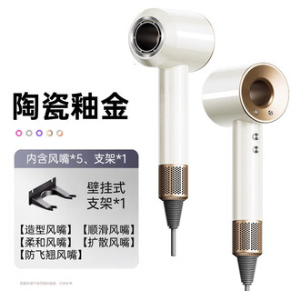 Leifen upgraded version national 3c certification丨5 billion negative ion hair care official flagship high-speed hair care negative ion hair dryer for home use 2025 leifen leafless hair dryer ceramic gold-five air nozzles 1.8 meters + hanger
