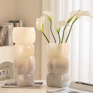 Fan ye's french glass vase, large-diameter, medieval, high-end flower arrangement and glass ornaments, creative living room table decorations