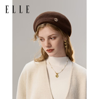 Elle 100% wool beret women's autumn and winter fashionable and versatile painter's hat with small big head and buds
