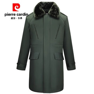 Pierre cardin military coat men's winter thickened authentic northeast russia heavy-duty cold-proof green labor security cold storage cotton coat for women army green xl 175
