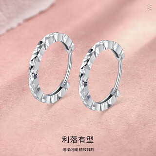Wanfulong platinum pt950 simple and fashionable crushed ice wheel print earrings versatile earrings birthday gift for wife platinum pt950 wheel printed earrings 1.78g