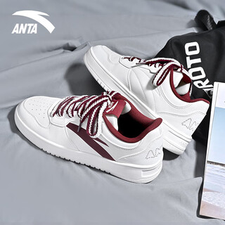 Anta graffiti diy customized sneakers for men, casual and breathable new style youth high-looking sports white shoes for men, easy burgundy-red and white shoelaces 40