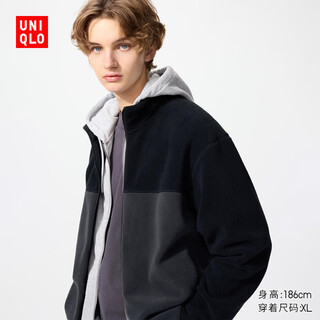 Uniqlo men's and women's polar fleece zipper jacket/long-sleeved jacket 25 autumn and winter new style 479793 08 dark gray l /175/100a