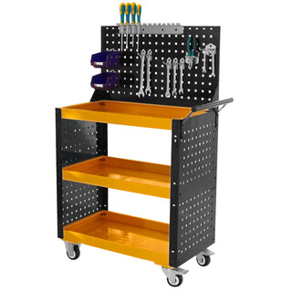 Otis guanfu tool cart multi-functional auto repair mobile hand-pushed heavy parts cart hardware drawer-type repair rack full set of yellow and black tool cart with hanging plate
