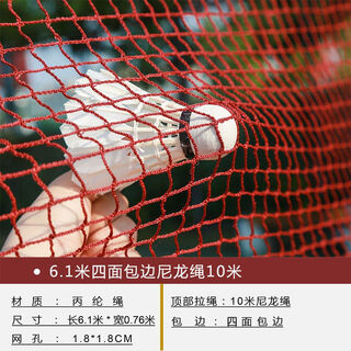 柏潮专业比赛专用羽毛球网标准网便携式无网架羽毛球可定做羽毛球拦网 丙纶6.1米四面包边尼龙绳10米