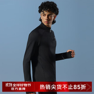 Macondo original single product velvet stand-up collar half-zip running top 4th generation moisture-wicking black men's l