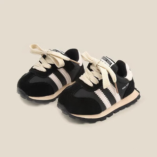 Yeehoo fashion ying's infant toddler shoes 2025 new anti-slip soft soled children's sports shoes black 868 velvet 22 inner length 14cm