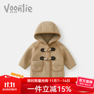 Fanhunting girls' jacket winter clothes 2025 new style children's clothes baby plush warm woolen coat winter m5299 khaki 90