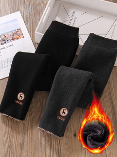 女童加绒打底裤外穿秋冬季一体绒黑灰色修身保暖儿童洋气薄绒裤子 0419小鹿_黑色10度左右穿 cm左右 110