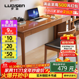 Luosen solid wood desk home small apartment office study table bedroom study ultra-narrow writing desk computer desk 1.2m single table