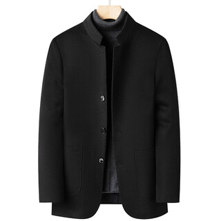 Goldlion g+ goldlion autumn and winter tunic suit for men with chinese style wool casual suit for men with chinese stand collar thickened woolen outer black m 170 recommended 95-125 jin jin is equal to 0.5 kg