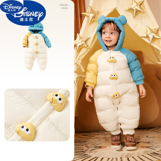 Disney (disney) brand 2024 new baby down jacket winter jumpsuit for boys and girls baby sweater infant crawler suit blue 80cm