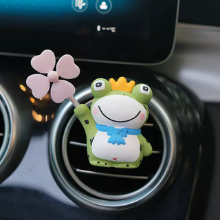 Yusenyi 2025 new creative car aromatherapy car perfume air vent decoration diffusing stone frog car interior decoration pink windmill frog prince air vent aromatherapy 1g