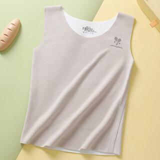 Fenton children's thermal vest for developing girls, early and high school students, winter velvet belly protection bottoming underwear for boys and girls, light gray wool, belly protection patch 2xl, recommended weight 100-120jin jin equals 0.5kg