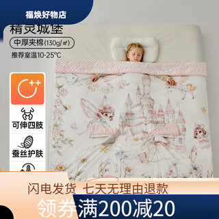 European pregnancy children's anti-kicking quilt, constant temperature silk quilt, baby autumn and winter sleeping bag, big children's belly protection quilt, all seasons silk constant temperature comfort autumn and winter, medium thickness 10-25 fine 200cmx180cm 8-adult