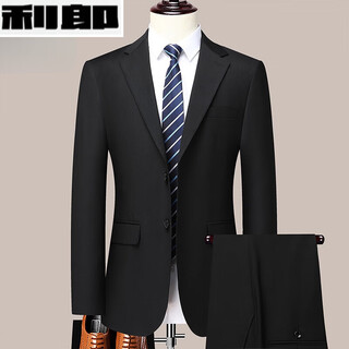 丨lilang丨2025 autumn and winter new men's suit suit business casual professional wear formal tailored jacket suit men gdb/603 black suit suit m 170 105-120jin jin equals 0.5 kg