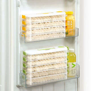 Qinkai narrow-sided dumpling box dumpling quick-frozen dumpling special wonton multi-layer crisper freezer refrigerator storage box direct sales new upgrade thickened design dumpling lid one lid