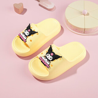 Hellokitty children's shoes girls' slippers kuromi cartoon home indoor flip-flops lightweight sandals 5866 bright yellow 28