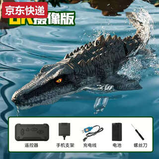 玩具儿童男孩遥控小船玩具可下水模型沧龙恐龙潜水艇水上快艇电动 摄像款遥控沧龙-6k摄像版喷水+仿 模块锂电*1续航30分钟+送遥控电