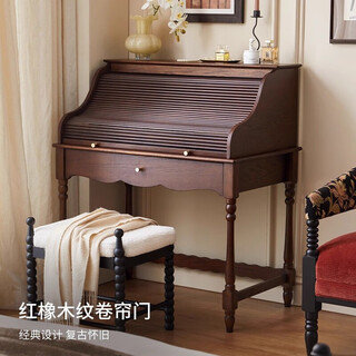 French retro solid wood dressing table and cupboard integrated simple modern bedroom furniture antique style dressing table with stool retro color organ dressing table (without stool)