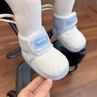 Miduer baby shoes, winter style for men and women, plus velvet and thickened, warm cotton shoes for 0-1 years old, non-falling, soft-soled casual non-slip shoes, blue (sweet cotton shoes) 12.5 12.5 (l inner length 12.5cm recommended for 7-15 months