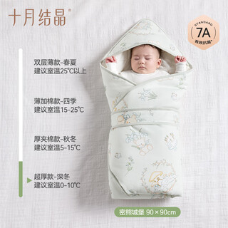 October crystal baby cover newborn anti-jump autumn and winter newborn baby cover sheet constant temperature adjustment 7a antibacterial mi xiong castle deep winter style