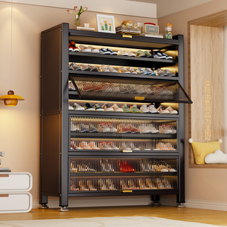 Tang ji shoe cabinet shoe rack entry door home door multi-layer porch cabinet shoe storage balcony cabinet gray 5-layer 500