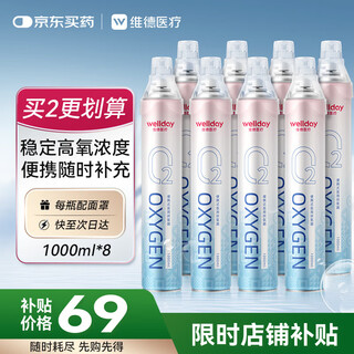 Weide portable oxygen supply device for pregnant women and the elderly oxygen inhaler for plateau travel oxygen supply tank 1000ml*8 bottles