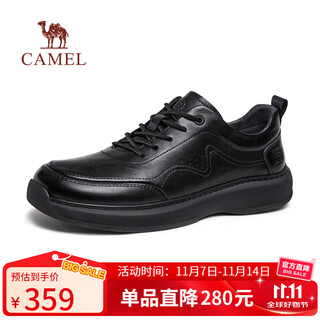 Camel (camel) cowhide comfortable soft sole versatile light business men's casual sports leather shoes g15a155052 black 42