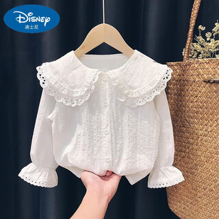 Disney girls' versatile jackets autumn new children's korean style loose tops sun protection clothes fashionable autumn clothes disney 857-white 90