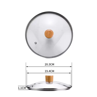 Yusenyi tempered glass pot lid household snow flat pot lid wok pot lid universal explosion-proof transparent pot lid flavor cup lid pot lid 20cm tempered glass lid suitable for snow flat pot