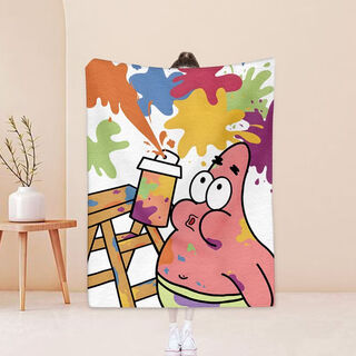 Spongebob squarepants cute student nap blanket air conditioned sofa lunchtime shawl blanket throw blanket mtd54 (2) 100cm*70cm leg cover blanket