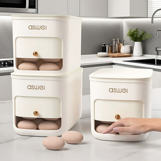 Added refrigerator egg storage box rolling home kitchen fresh-keeping egg special box storage rack organizer box