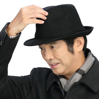 Qisiman's new winter hat woolen men's hat for the elderly, warm and thickened british retro gentleman hat for women, woolen hat - black, adult size 58cm