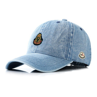 Mouth piano new denim men's and women's baseball cap fashionable versatile peaked cap showing face small breathable sports loose versatile warm medium blue adjustable