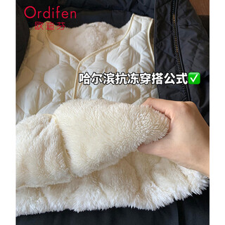 Oudifen thermal vest for women, thick velvet, heated waistcoat, bottoming wool vest, autumn and winter cardigan, sleeveless for the elderly