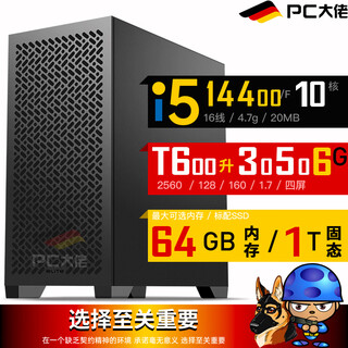 Pc gangster i5-14400f 10-core t600 4g professional graphics card design graphics workstation game e-sports diy assembly computer desktop host 64gb memory t600 4gb liter 3050 6gb