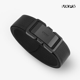 Vkpx narrow straight-through automatic quick-release buckle elastic belt alloy frosted casual commuting cuttable elastic belt black (elastic cuttable/120cm long)