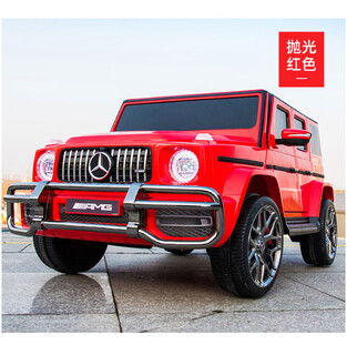Cool sun mercedes-benz big g children's electric car four-wheel mobile charging toy car can sit two children with remote control car red four-wheel drive + plastic wheels + leather seats four-wheel drive