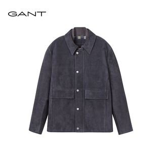 GANT【巴恩风皮衣】25秋冬新款男装短款羊反绒麂皮夹克外套 943-深灰色 均码 48 （170）