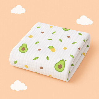 Fantasy baby bath towel, super soft absorbent blanket, first baby bath blanket, children's towel quilt, four-layer avocado 70x90cm, high-density cotton yarn with belly protection