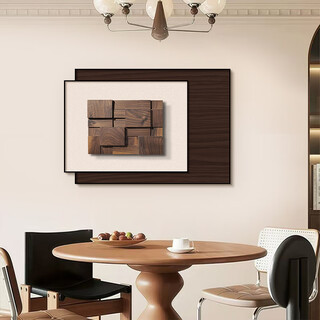 Custom modern minimalist restaurant wall decoration painting retro high-end dining table background wall hanging art abstract living room mural t134345 large 75*50 + small 60*40 (banner) high-definition textured canvas + aluminum alloy black frame