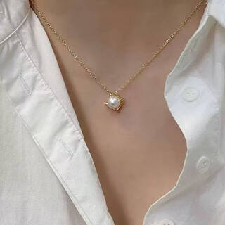 Mujuan zhuji natural freshwater pearl necklace 8-9mm perfect round almost flawless pendant fashion commuting necklace 8-9mm perfect round almost flawless pendant