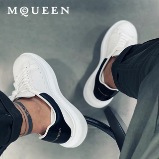 Alexander mcqueen thick-soled sneakers men's leather white shoes gift 553680-wieen-blacktail 40