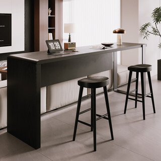 Yuhao living room light luxury bar high table home solid wood long table dining table partition bar desk with carbon steel baffle size and color support customization