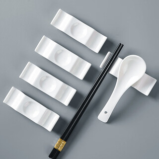 Wuji ceramic chopstick holder chinese dining table chopstick holder hotel commercial chopstick pillow chopstick holder household chopstick holder white 5 pcs